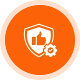 Approval icon inside shield circle