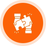 Two hands connecting puzzle pieces