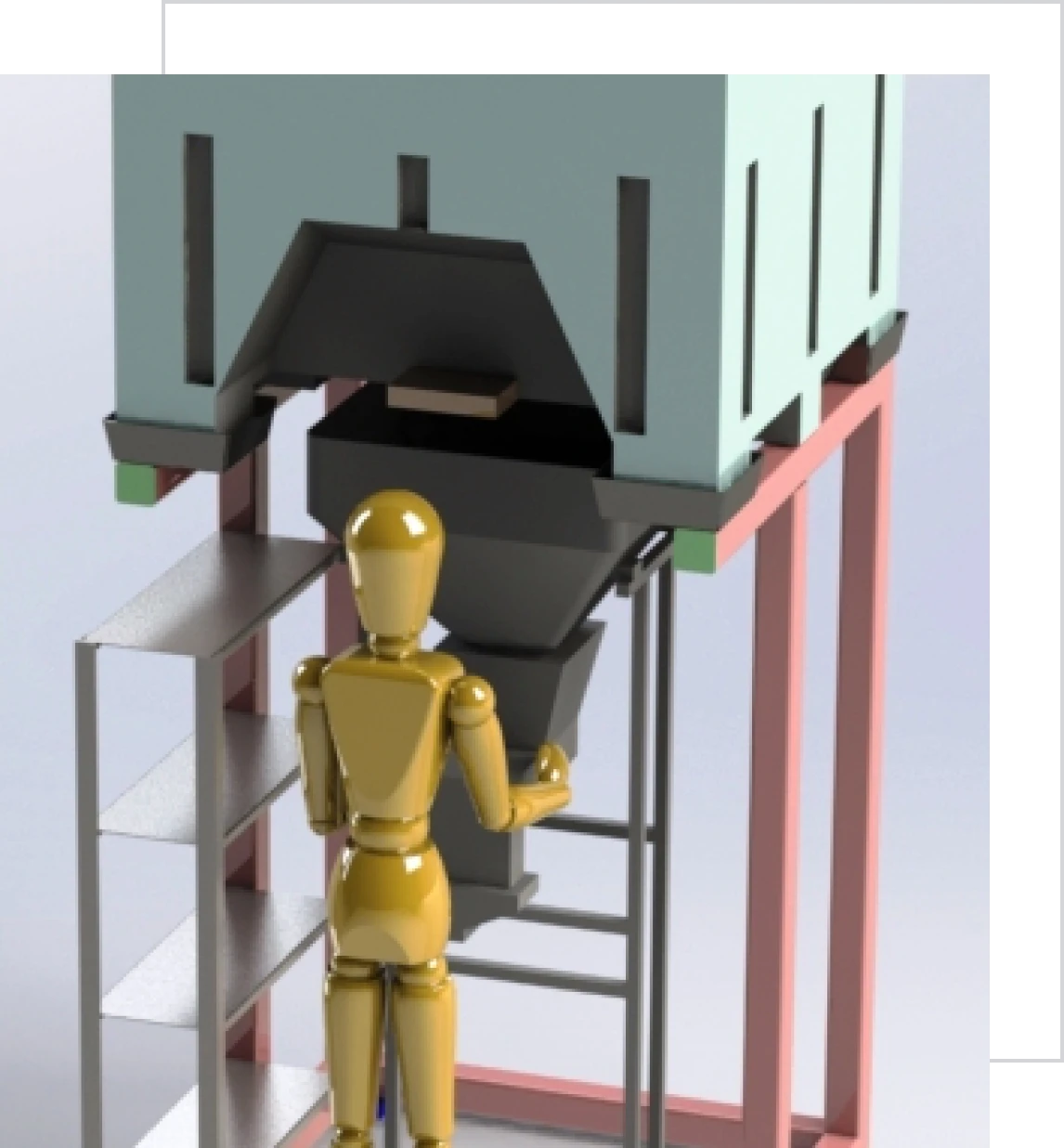 Robot inspecting industrial machine setup